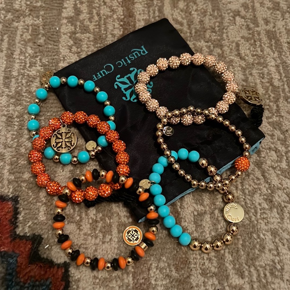6 rustic cuff bracelets
